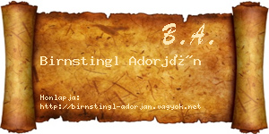 Birnstingl Adorján névjegykártya